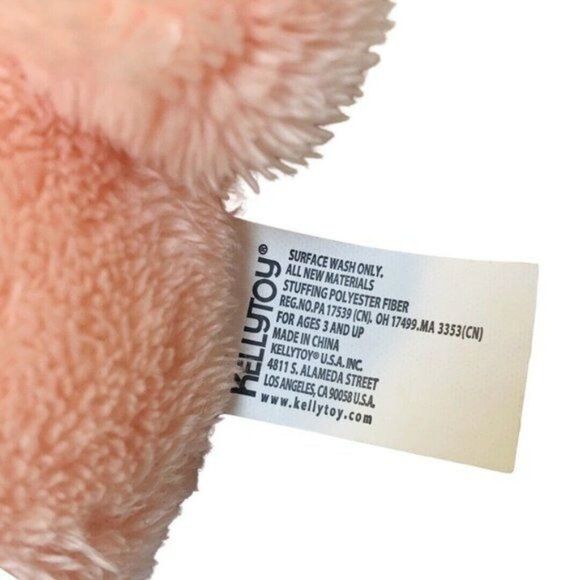 2019 KellyToy Pink Pig Plush Piggy With Bow tie Stuffed Animal Toy Lovey 12” - Picture 5 of 5